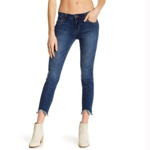 Kut From the Kloth Carlo Ankle Skinny jeans with cut away fray hem size 16